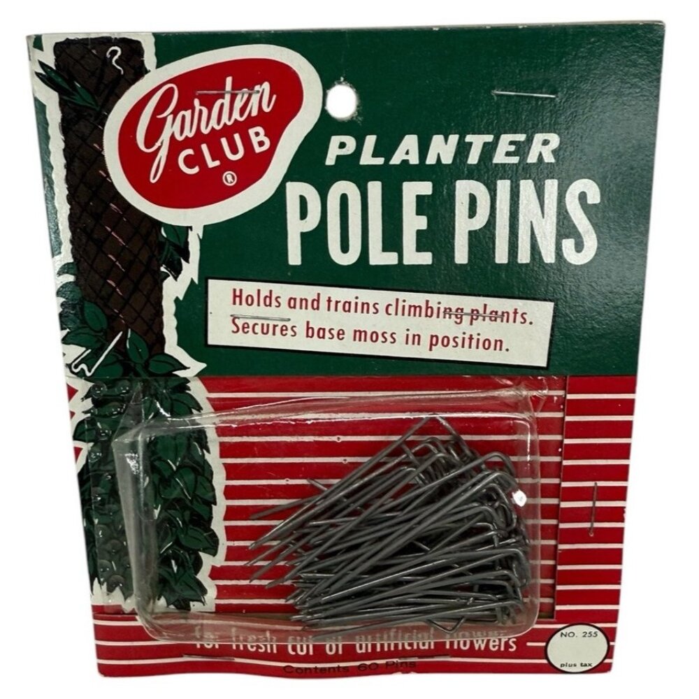 NOS Vintage Garden Club Planter Pole Pins #255 Package of 60 Climbing Plants NEW